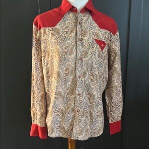 Paisley Red Accent Men's Shirt